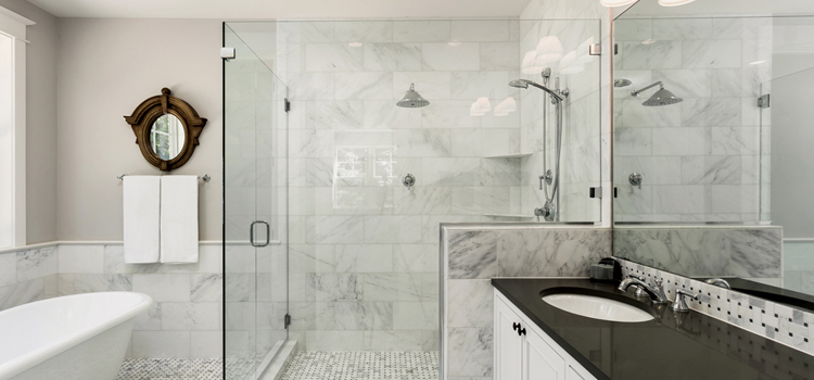 bathroom shower door installation in Huron