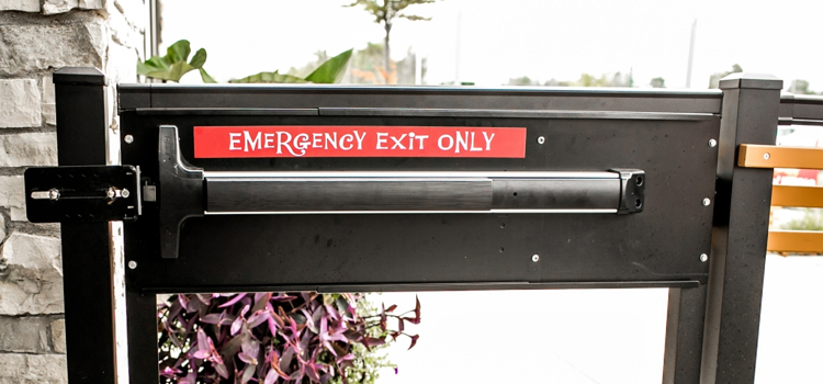 emergency push bar installation in Huron